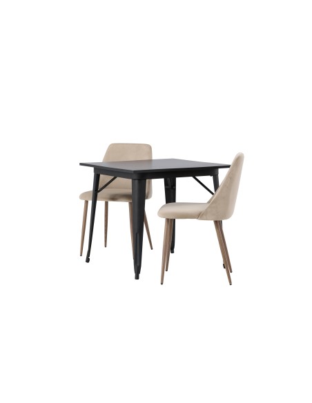 Matgrupp Tempe med Night matstolar, 80 × 80 cm