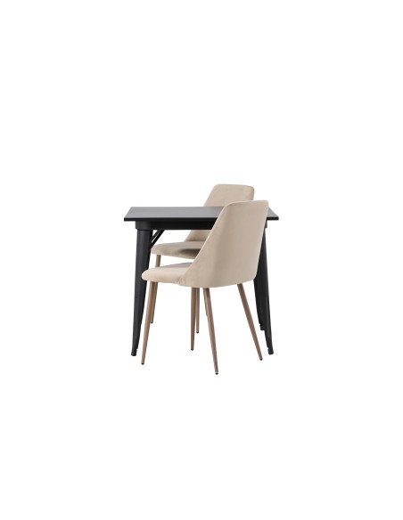 Matgrupp Tempe med Night matstolar, 80 × 80 cm