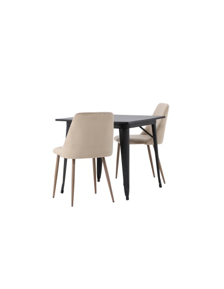 Matgrupp Tempe med Night matstolar, 80 × 80 cm