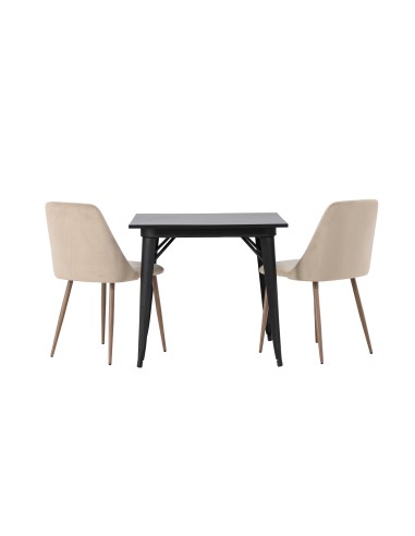 Matgrupp Tempe med Night matstolar, 80 × 80 cm