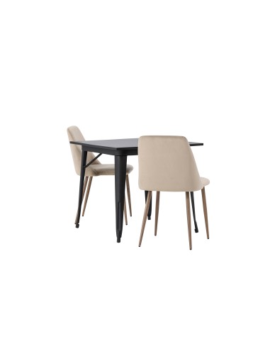 Matgrupp Tempe med Night matstolar, 80 × 80 cm