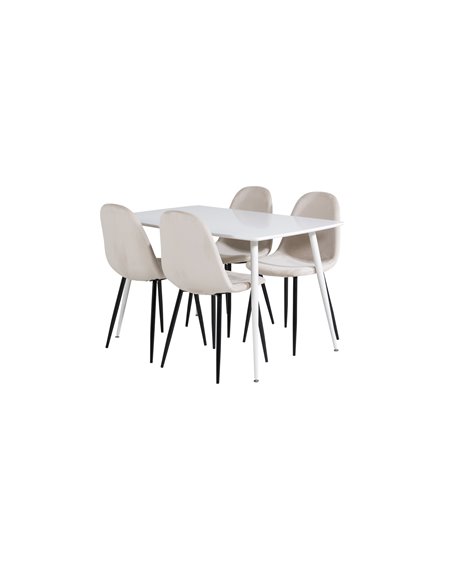 Matgrupp Polar med Polar matstolar, 120 × 75 cm