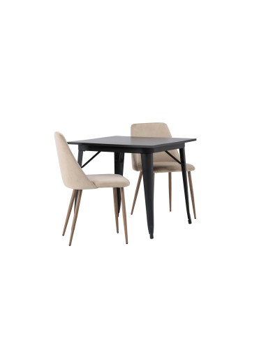 Matgrupp Tempe med Night matstolar, 80 × 80 cm