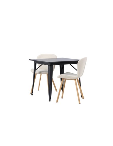 Matgrupp Tempe med Lilja matstolar, 80 × 80 cm