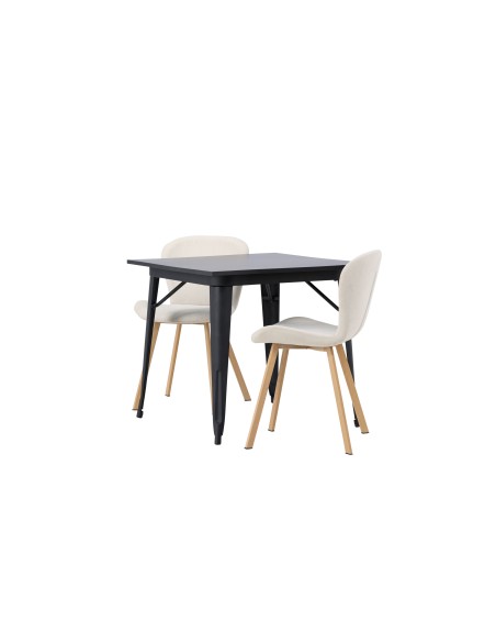 Matgrupp Tempe med Lilja matstolar, 80 × 80 cm