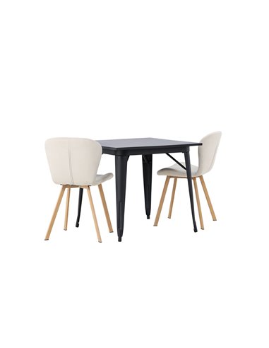 Matgrupp Tempe med Lilja matstolar, 80 × 80 cm