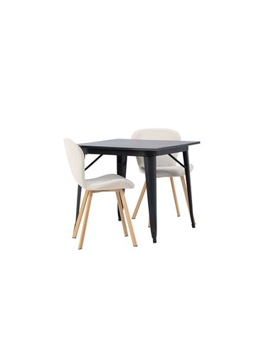 Matgrupp Tempe med Lilja matstolar, 80 × 80 cm