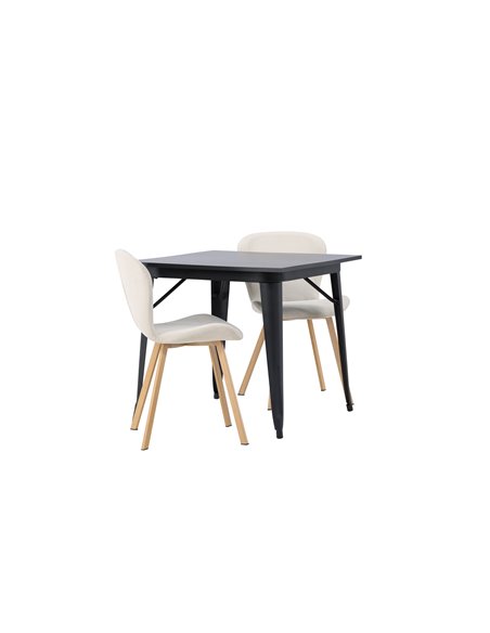 Matgrupp Tempe med Lilja matstolar, 80 × 80 cm
