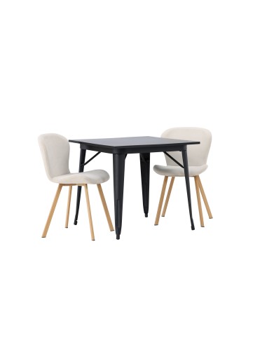 Matgrupp Tempe med Lilja matstolar, 80 × 80 cm