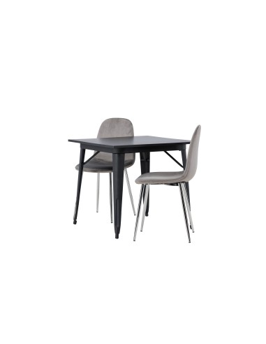 Matgrupp Tempe med Eva matstolar, 80 × 80 cm