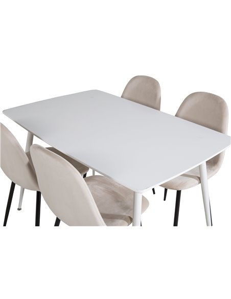 Matgrupp Polar med Polar matstolar, 120 × 75 cm