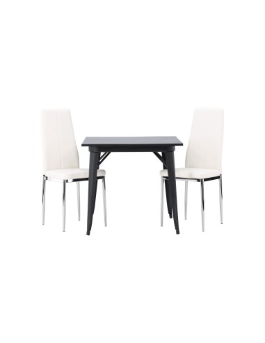 Matgrupp Tempe med Pastill matstolar, 80 × 80 cm