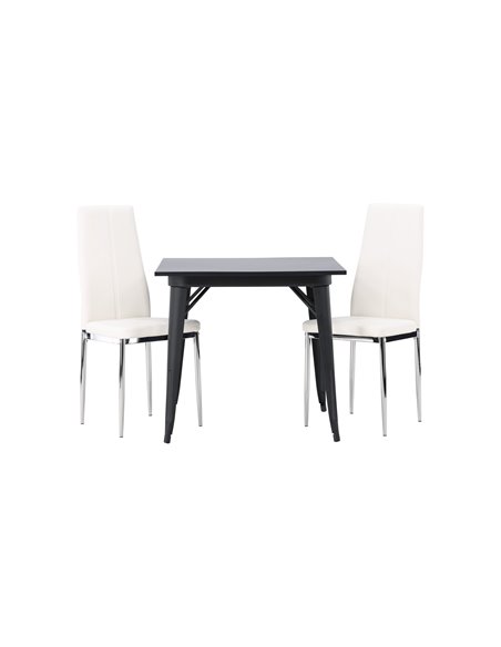 Matgrupp Tempe med Pastill matstolar, 80 × 80 cm