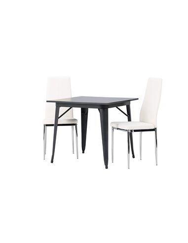 Matgrupp Tempe med Pastill matstolar, 80 × 80 cm