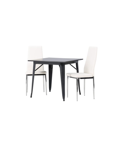 Matgrupp Tempe med Pastill matstolar, 80 × 80 cm