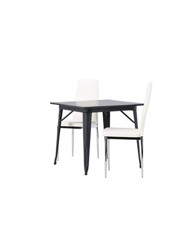 Matgrupp Tempe med Pastill matstolar, 80 × 80 cm
