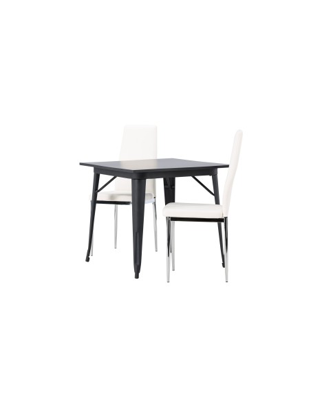 Matgrupp Tempe med Pastill matstolar, 80 × 80 cm