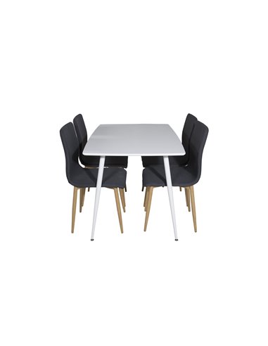 Matgrupp Polar med Windu matstolar, 120 × 75 cm