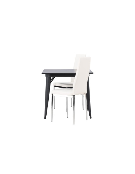 Matgrupp Tempe med Pastill matstolar, 80 × 80 cm