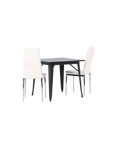 Matgrupp Tempe med Pastill matstolar, 80 × 80 cm