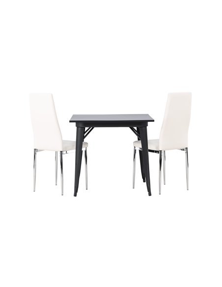 Matgrupp Tempe med Pastill matstolar, 80 × 80 cm
