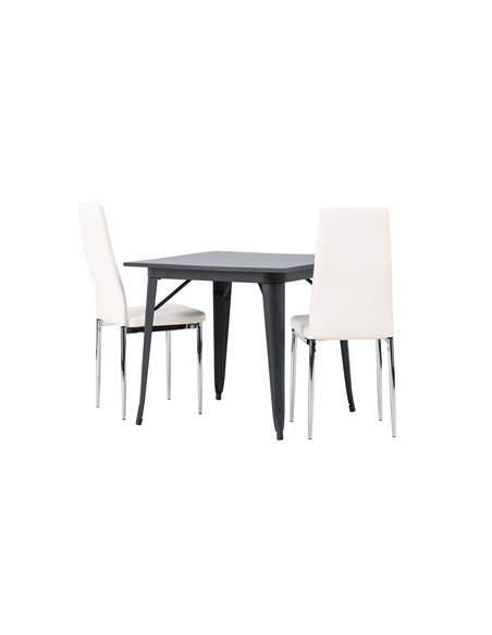 Matgrupp Tempe med Pastill matstolar, 80 × 80 cm