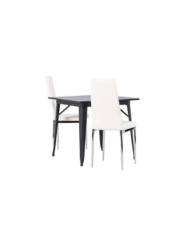 Matgrupp Tempe med Pastill matstolar, 80 × 80 cm