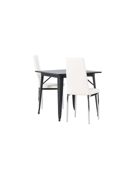 Matgrupp Tempe med Pastill matstolar, 80 × 80 cm