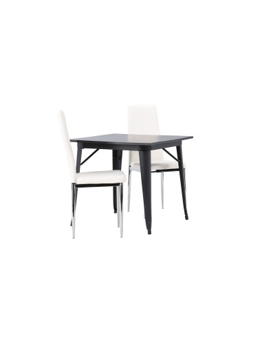 Matgrupp Tempe med Pastill matstolar, 80 × 80 cm