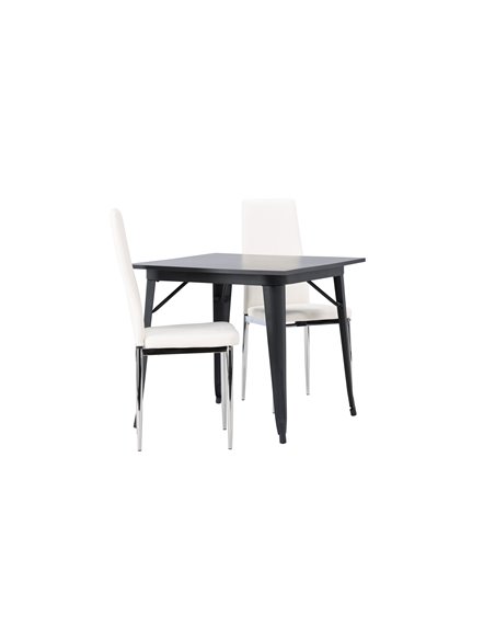 Matgrupp Tempe med Pastill matstolar, 80 × 80 cm