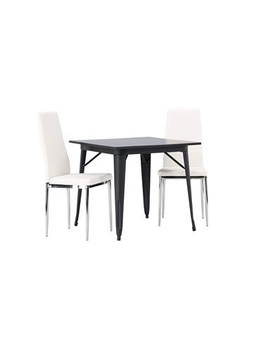 Matgrupp Tempe med Pastill matstolar, 80 × 80 cm