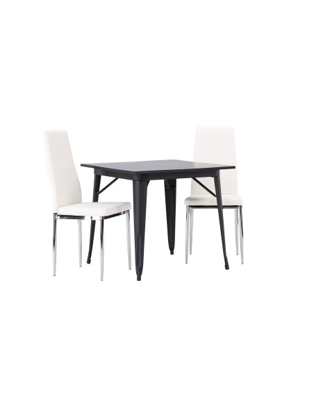 Matgrupp Tempe med Pastill matstolar, 80 × 80 cm