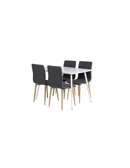 Matgrupp Polar med Windu matstolar, 120 × 75 cm