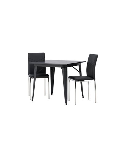 Matgrupp Tempe med Lily matstolar, 80 × 80 cm