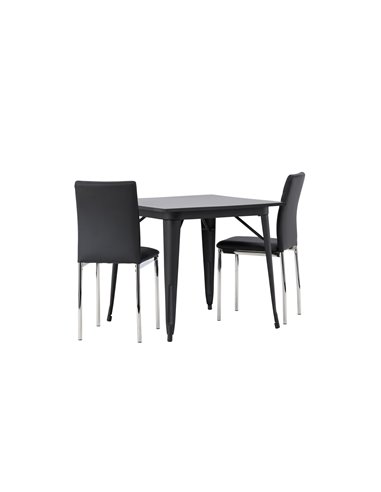 Matgrupp Tempe med Lily matstolar, 80 × 80 cm