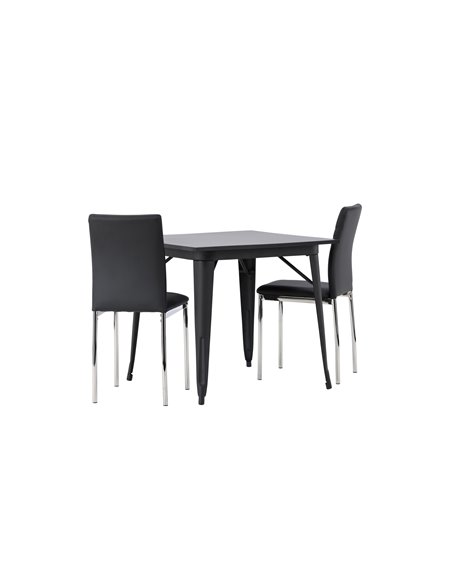 Matgrupp Tempe med Lily matstolar, 80 × 80 cm