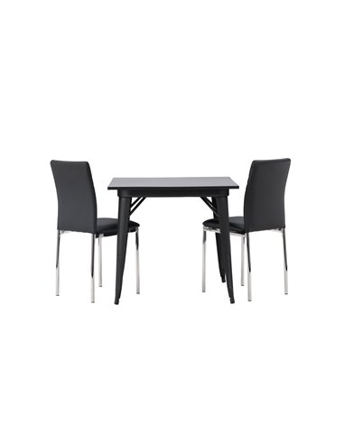 Matgrupp Tempe med Lily matstolar, 80 × 80 cm