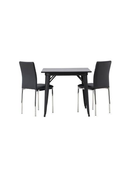 Matgrupp Tempe med Lily matstolar, 80 × 80 cm