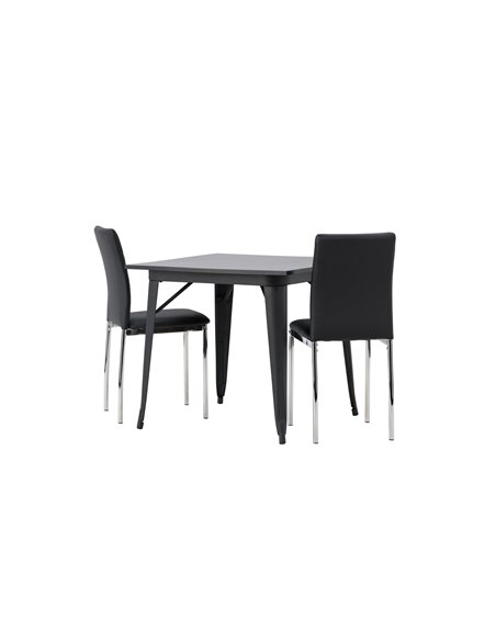 Matgrupp Tempe med Lily matstolar, 80 × 80 cm
