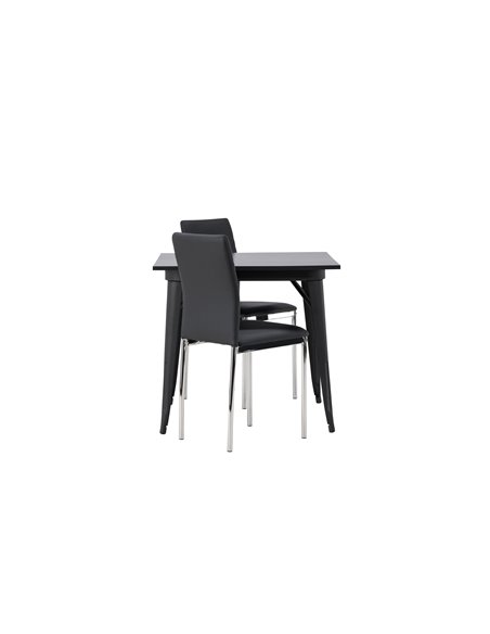 Matgrupp Tempe med Lily matstolar, 80 × 80 cm
