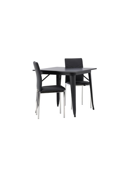 Matgrupp Tempe med Lily matstolar, 80 × 80 cm