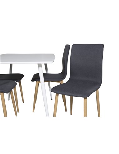 Matgrupp Polar med Windu matstolar, 120 × 75 cm