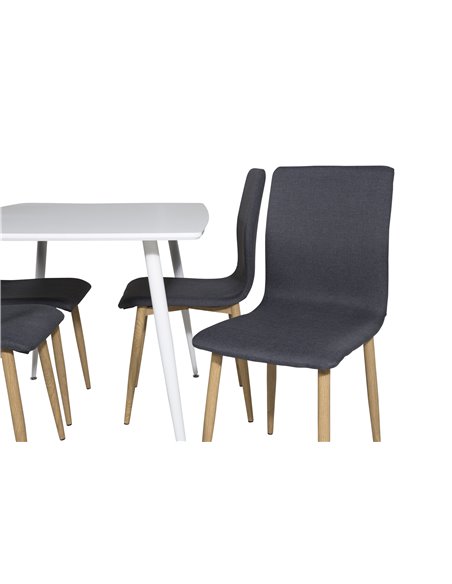 Matgrupp Polar med Windu matstolar, 120 × 75 cm