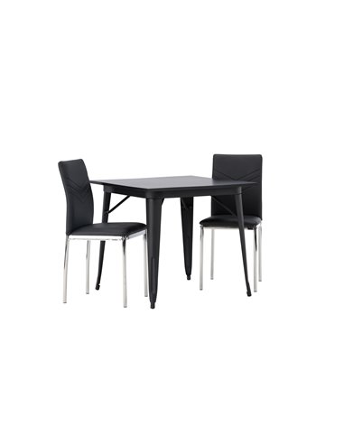 Matgrupp Tempe med Lily matstolar, 80 × 80 cm