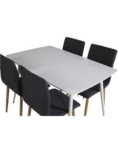 Matgrupp Polar med Windu matstolar, 120 × 75 cm