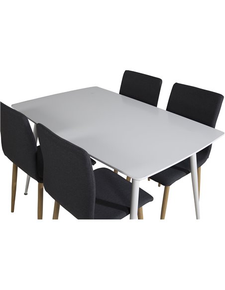 Matgrupp Polar med Windu matstolar, 120 × 75 cm