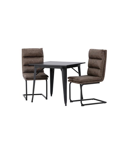 Matgrupp Tempe med Zizo matstolar, 80 × 80 cm