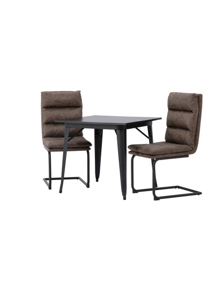 Matgrupp Tempe med Zizo matstolar, 80 × 80 cm