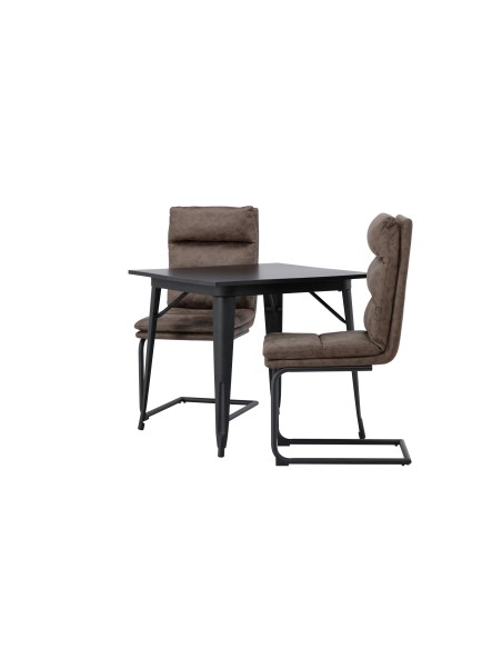 Matgrupp Tempe med Zizo matstolar, 80 × 80 cm