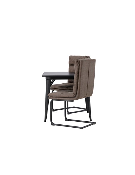 Matgrupp Tempe med Zizo matstolar, 80 × 80 cm